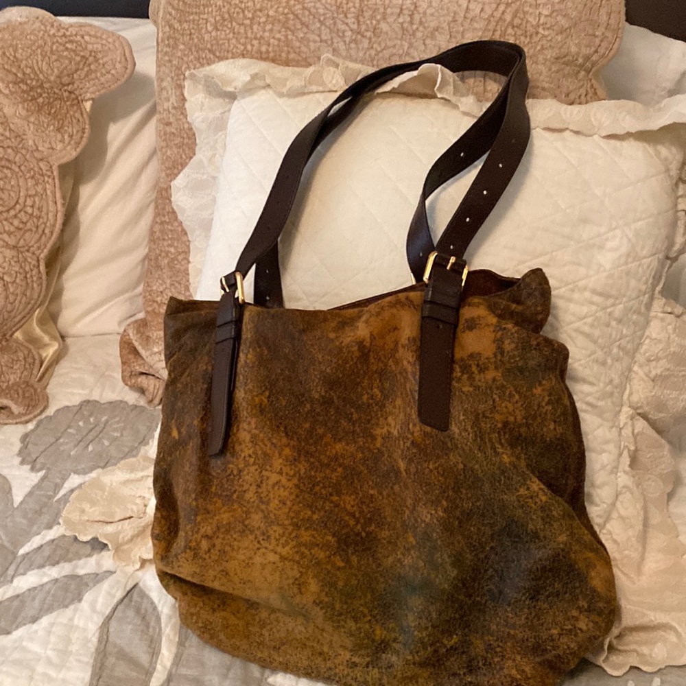 Michael Kors handbag, distressed suede,